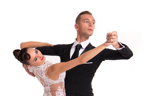 Beautiful ballroom dance couple in a dance pose